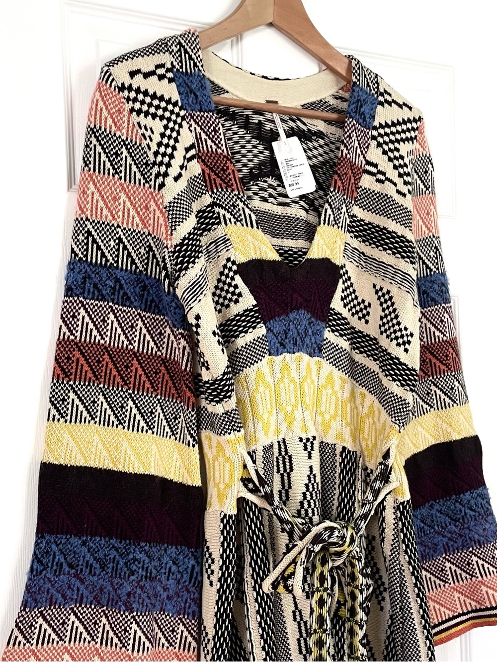NWT Free People Patchwork Sweater Dress Size L - Picture 5 of 7